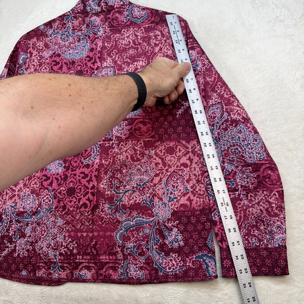 Coldwater Creek Quilted Jacket Women's XS Paisley Patchwork Zip Pink Blue - Picture 10 of 11
